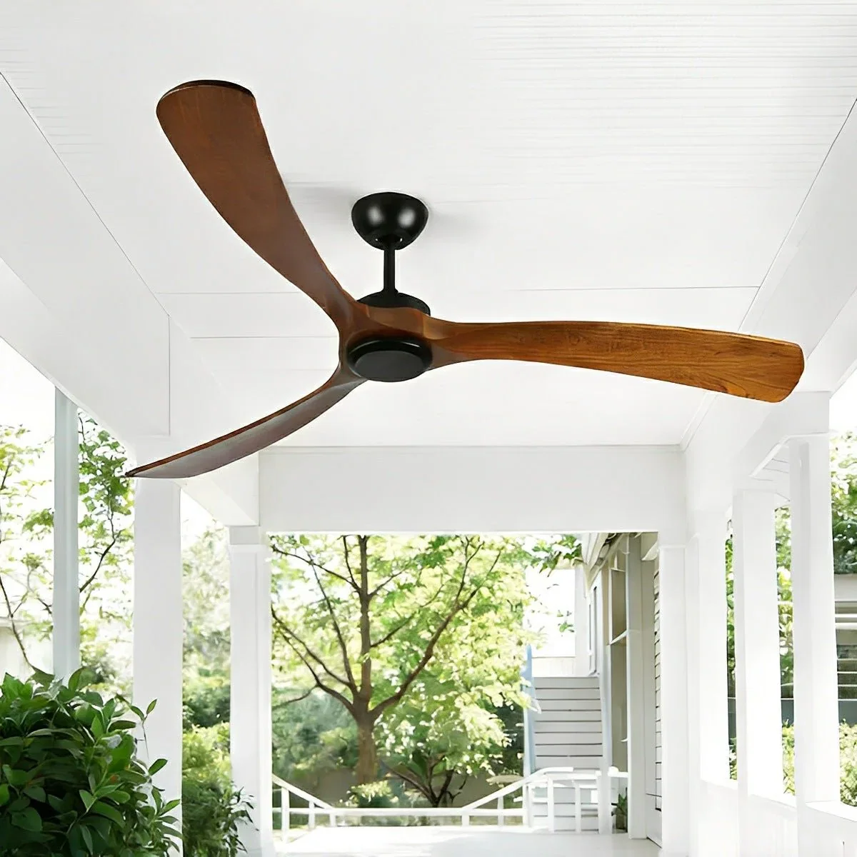 Image of Outdoor Waterproof Wood Reverse Ceiling Fan