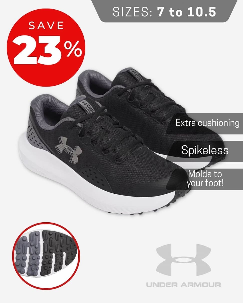 Under Armour Mens Surge Water-resistant Cushioned Comfortable Golf Shoes