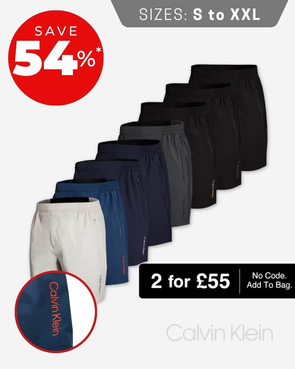 Calvin Klein Mens 2026 Versa Lightweight Technical Holiday Sports Shorts