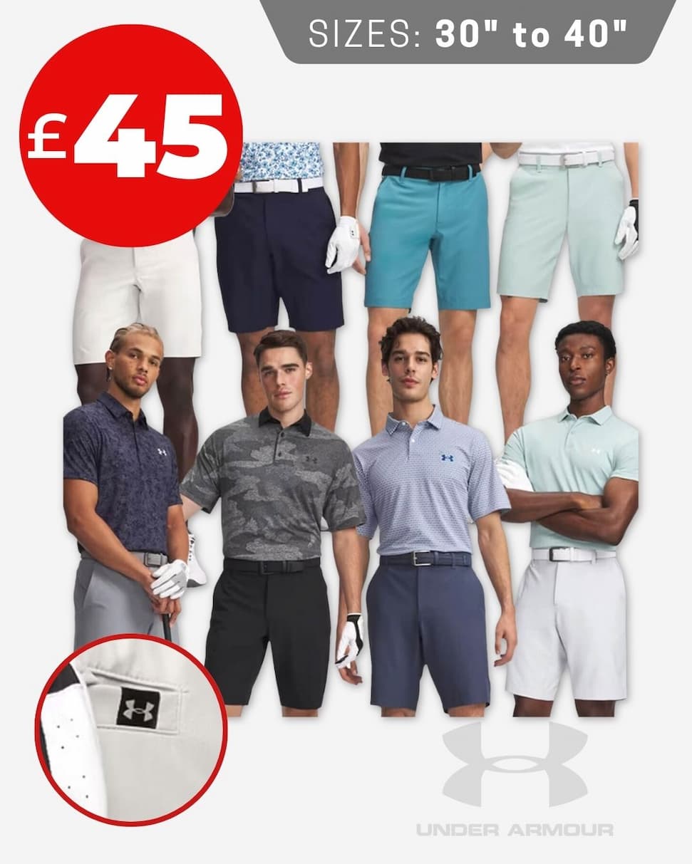 Under Armour Mens UA Drive Tapered 4 Way Stretch Lightweight Golf Shorts