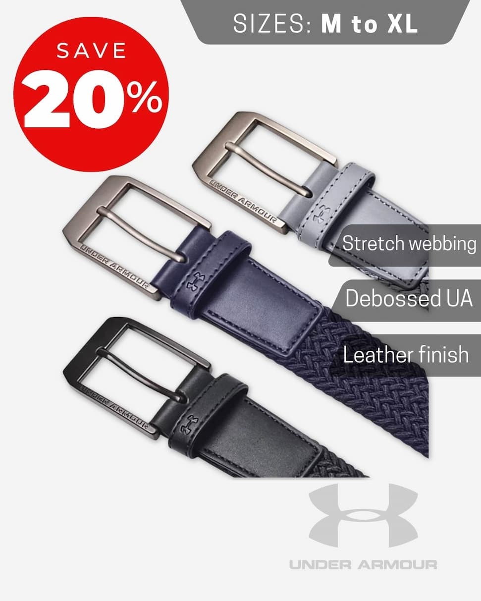 Under Armour Mens 2026 UA Drive Braided Stretch Woven Buckle Golf Belt
