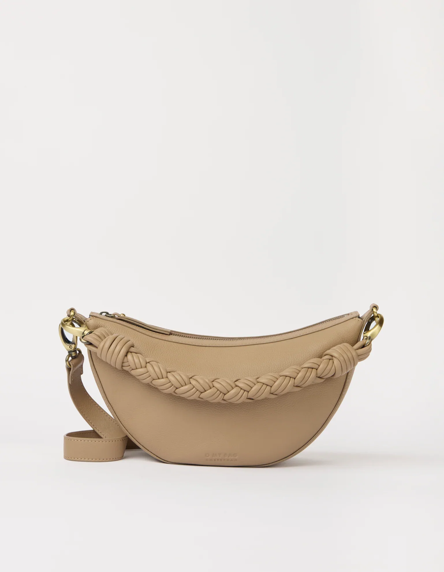 Image of Leo Midi Twisted Handle - Dark Sand Soft Grain Leather