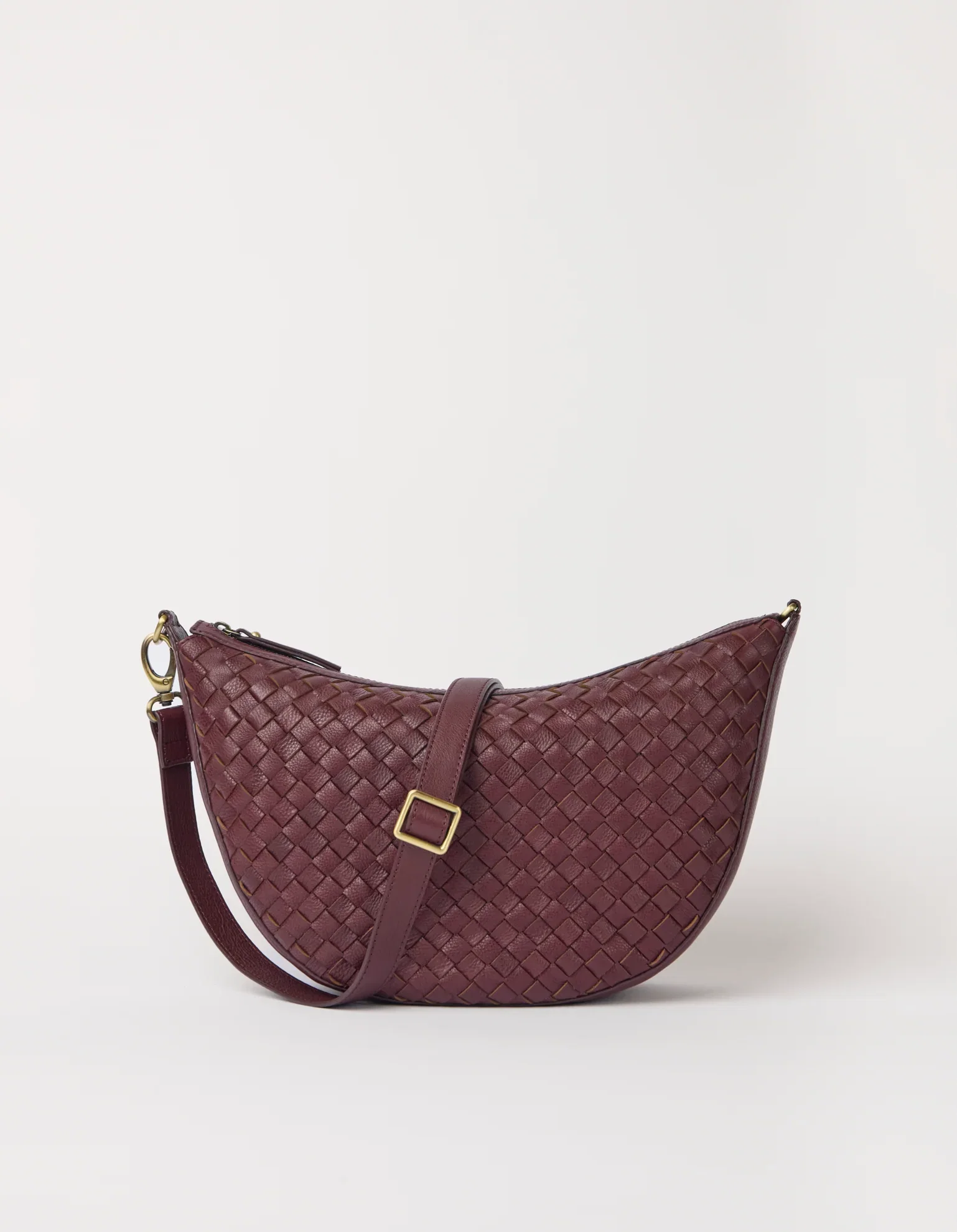 Image of Leo Maxi - Dark Cherry Woven Soft Grain Leather