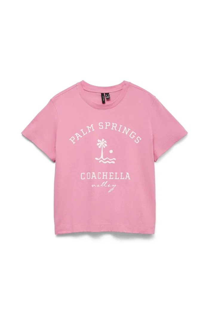 Vero Moda VMCIARA METTE SS TOP BOX JRS NOOS pink cosmos/palm springs