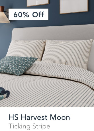 Save 60% Helena Springfield Harvest Moon Ticking Stripe Bedding in Blue/Teal