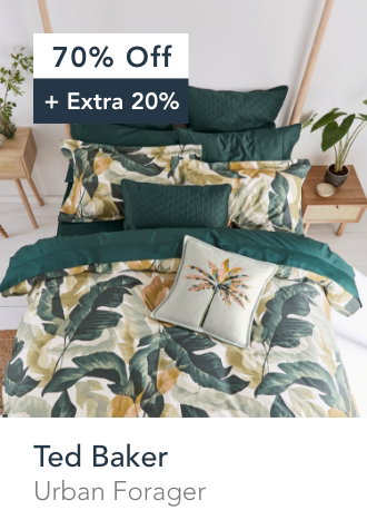 Save 70% + Extra 20% Ted Baker Urban Forager Bedding in Basil