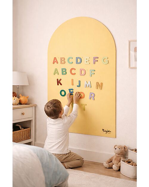 Image of Lavagna Magnetica da Parete MagneKids™ - Arco - 95x60 cm - Sabbia - Installazione Facile Senza Fori