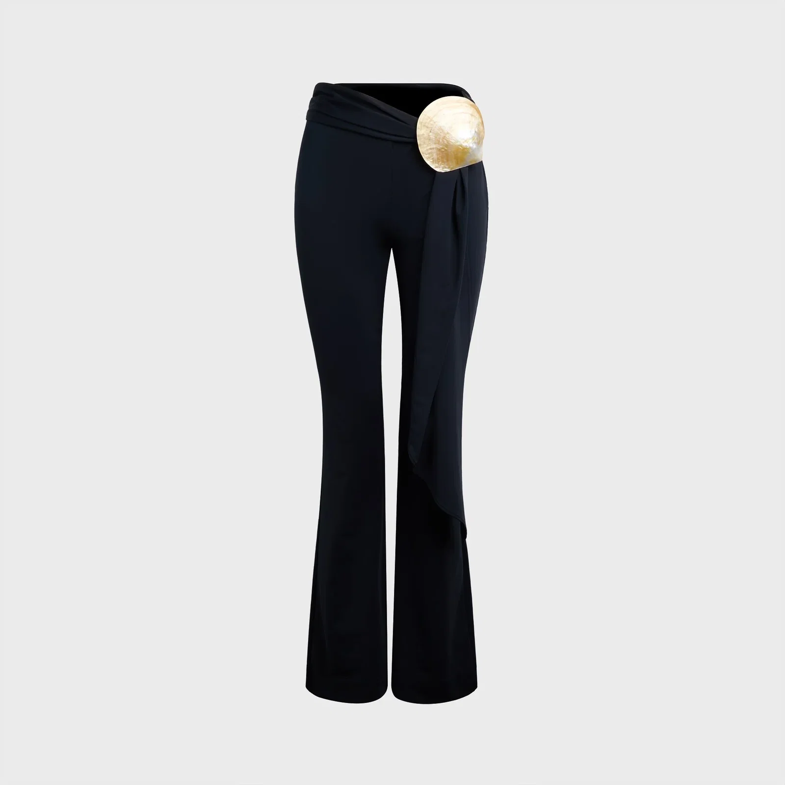 Image of Conner Ives Spandex Shell Sash Trouser - Black