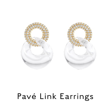 Pave link earrings 