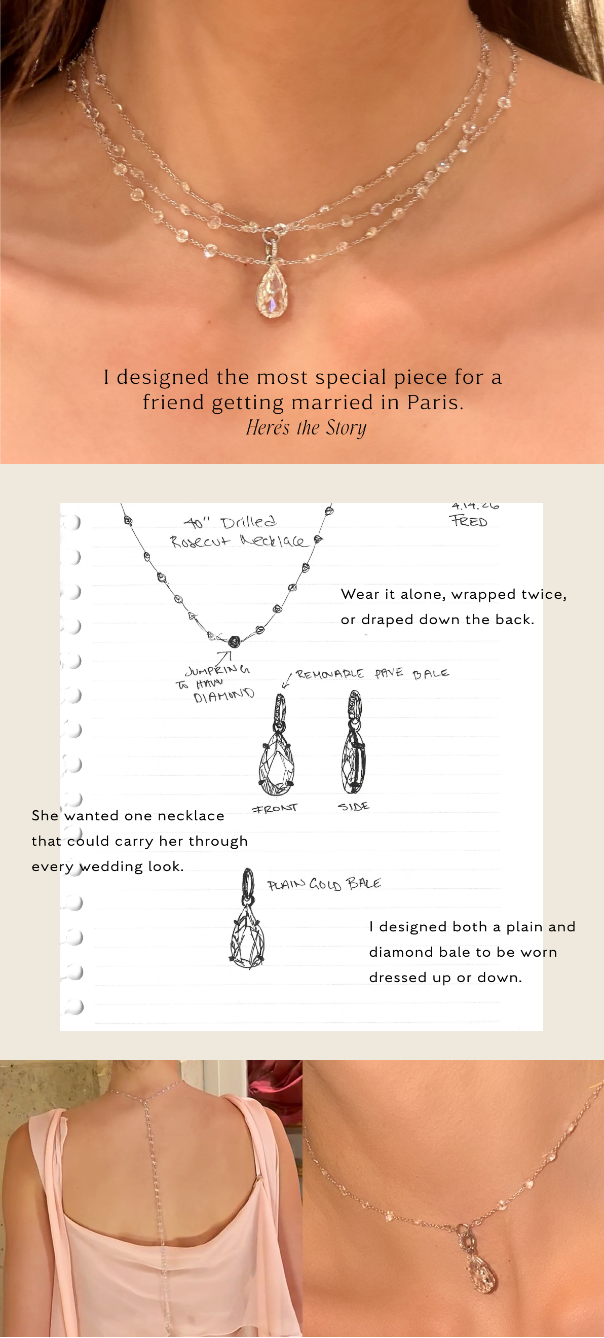 I designed the most special piece for a friend getting married in Paris. Here's the story. 