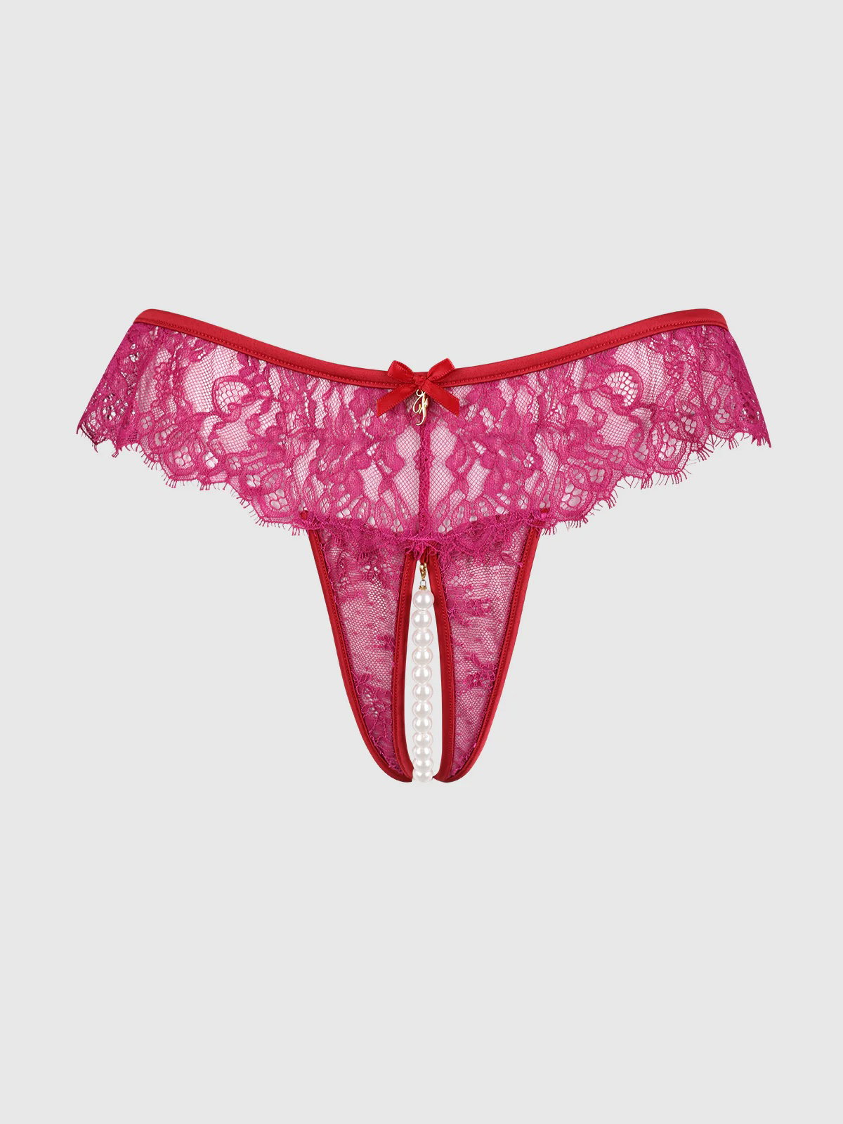 Rosalind Lace & Pearl Crotchless Thong