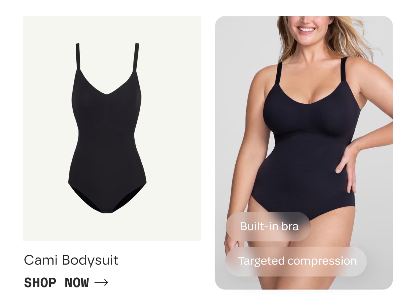 Cami Bodysuit | SHOP NOW | Built-in bra | Targeted compression
