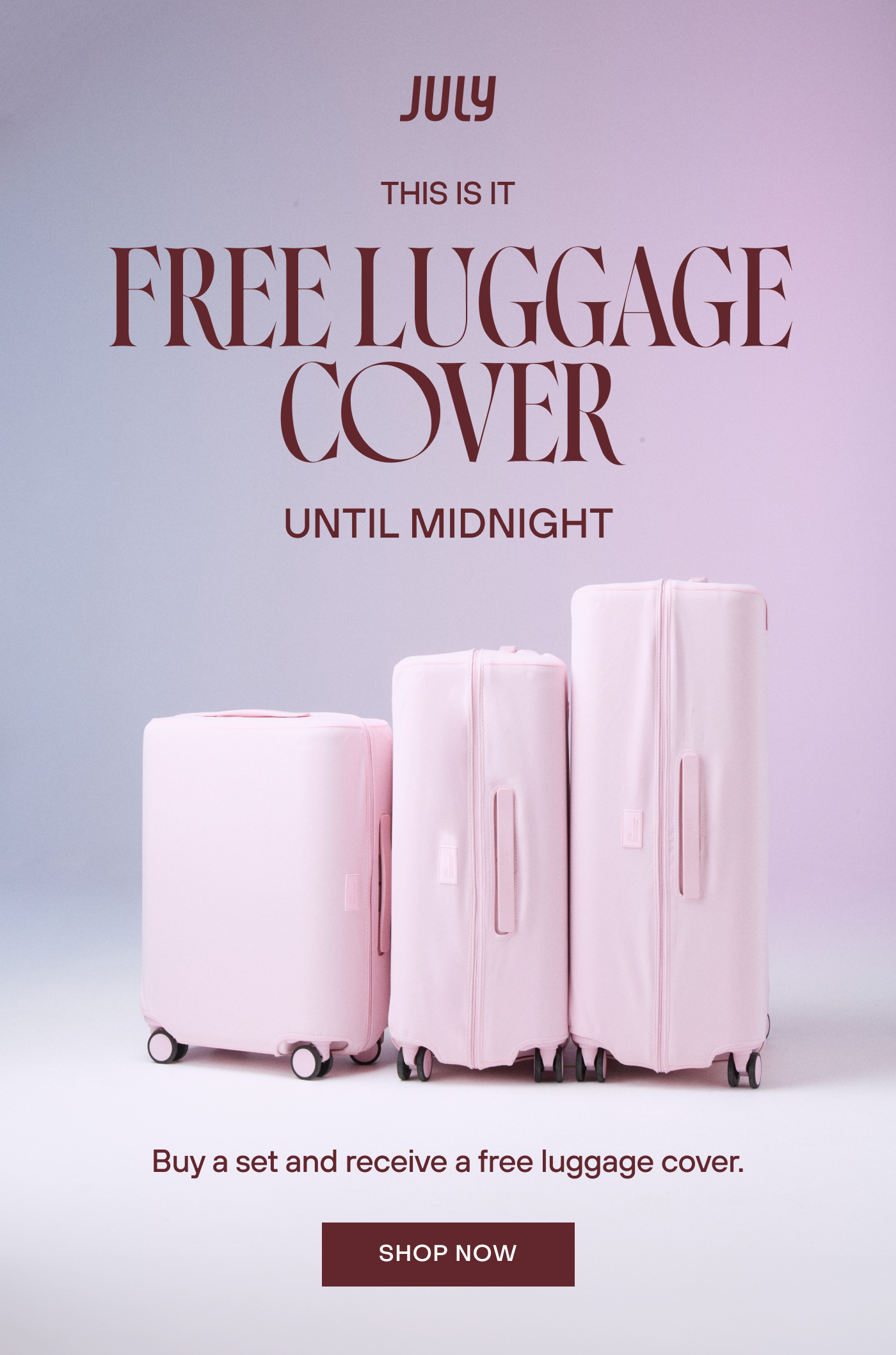 Free Luggage Cover until Midnight 