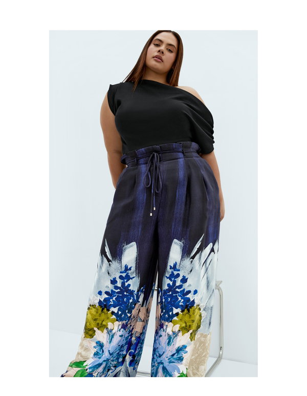 Shop the Shania Dahlia Print Wide Leg Pant