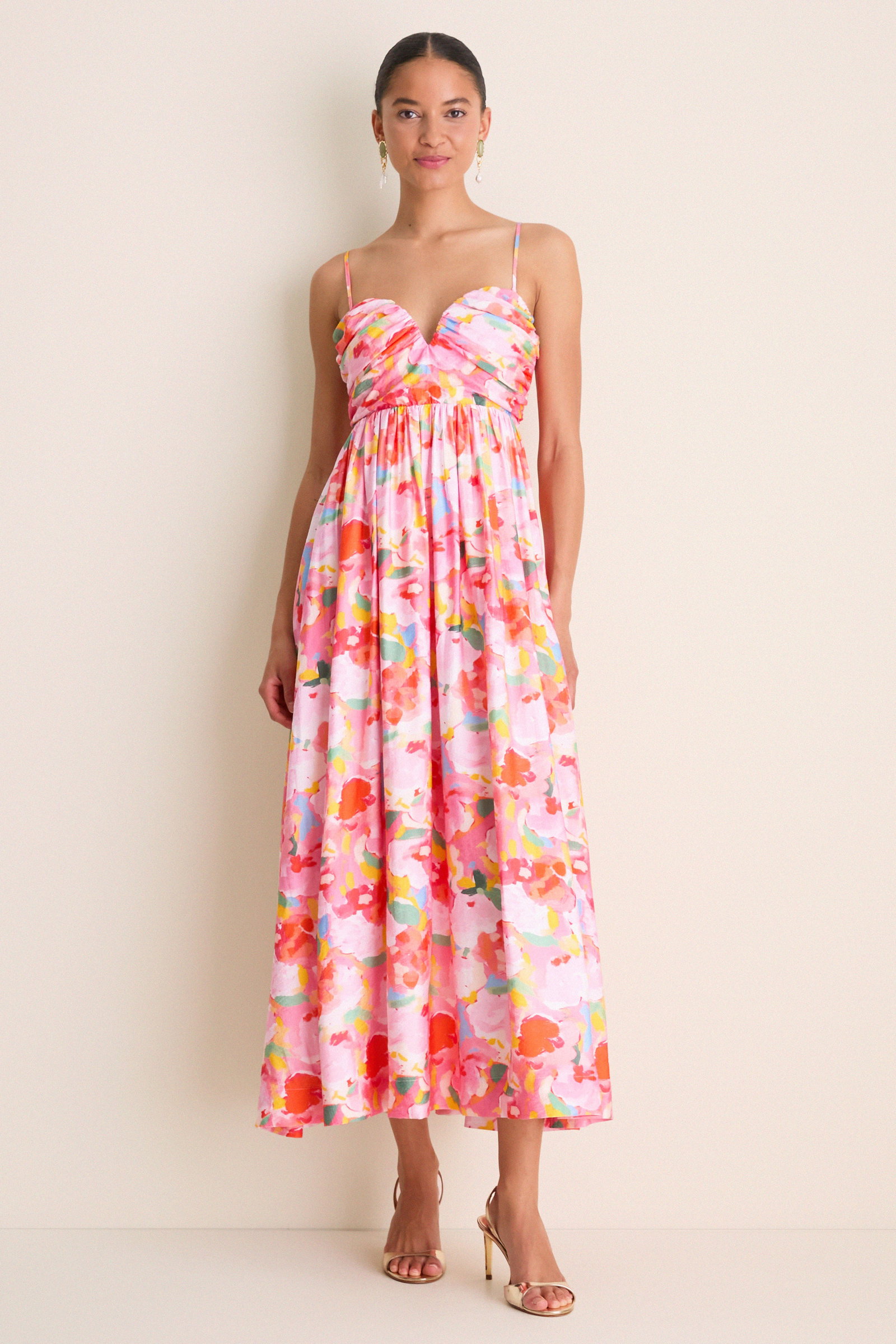 Image of Pink Multi Watercolor Harper Maxi Dress