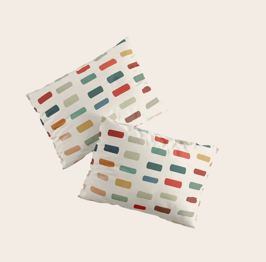 Colorful Minimalist Warm Tones Brush Strokes Design Pillow Sham