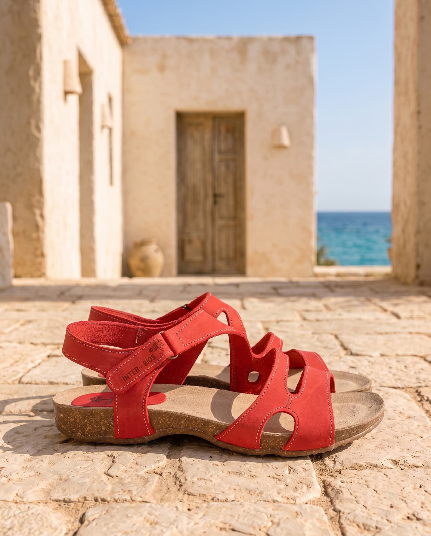 Sandalias rojas de piel Inter Bios 4441