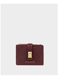 Orin Suedette Twist Lock Purse in Cherry