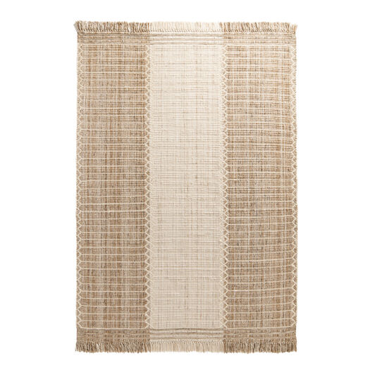 Inira Brown and Ivory Stripe Indoor Outdoor Patio Rug