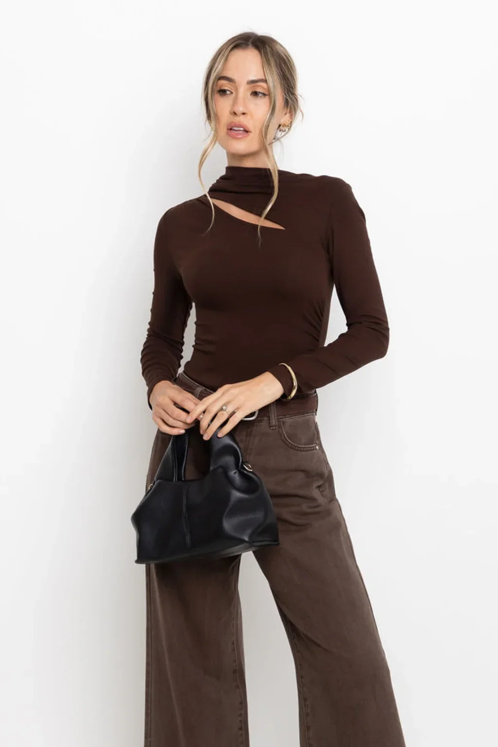 Image of Carolyn Long Sleeve Top - Chocolate