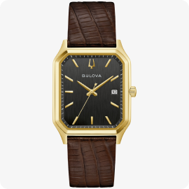 Bulova Men's Sutton Automatic Black Dial Two-Tone Stainless Steel 42mm Watch 97B235