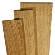 Three pieces of white oak lumber
