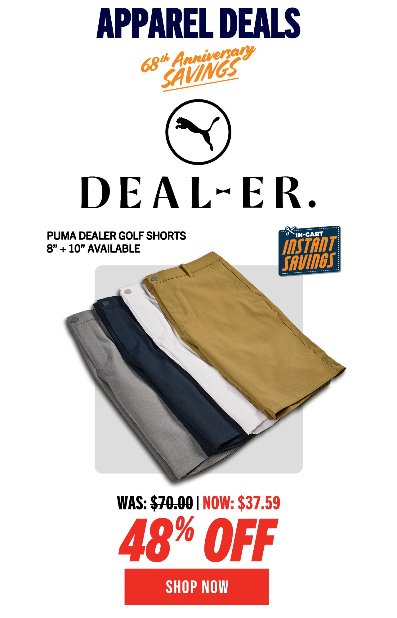 Puma Dealer Golf Shorts | 20% OFF
