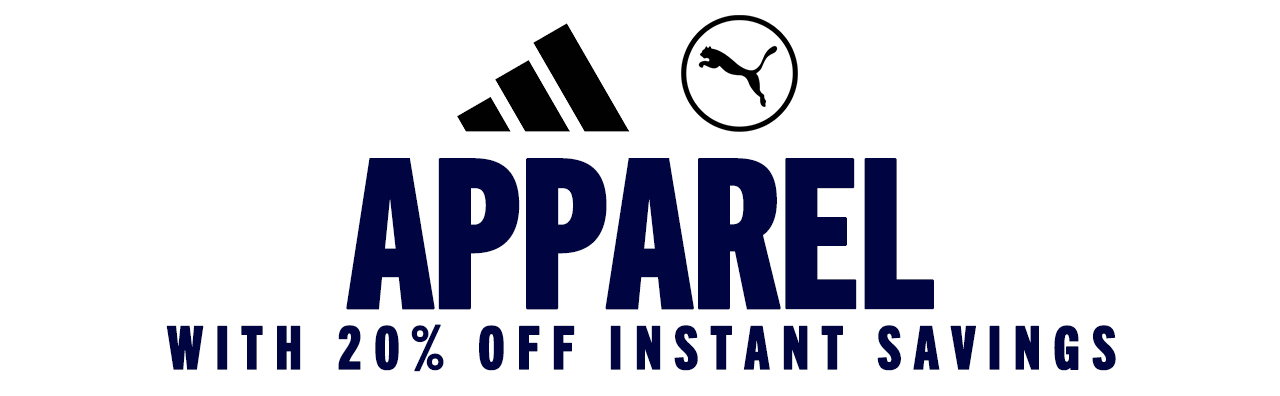 adidas + Puma with 20% INSTANT SAVINGS
