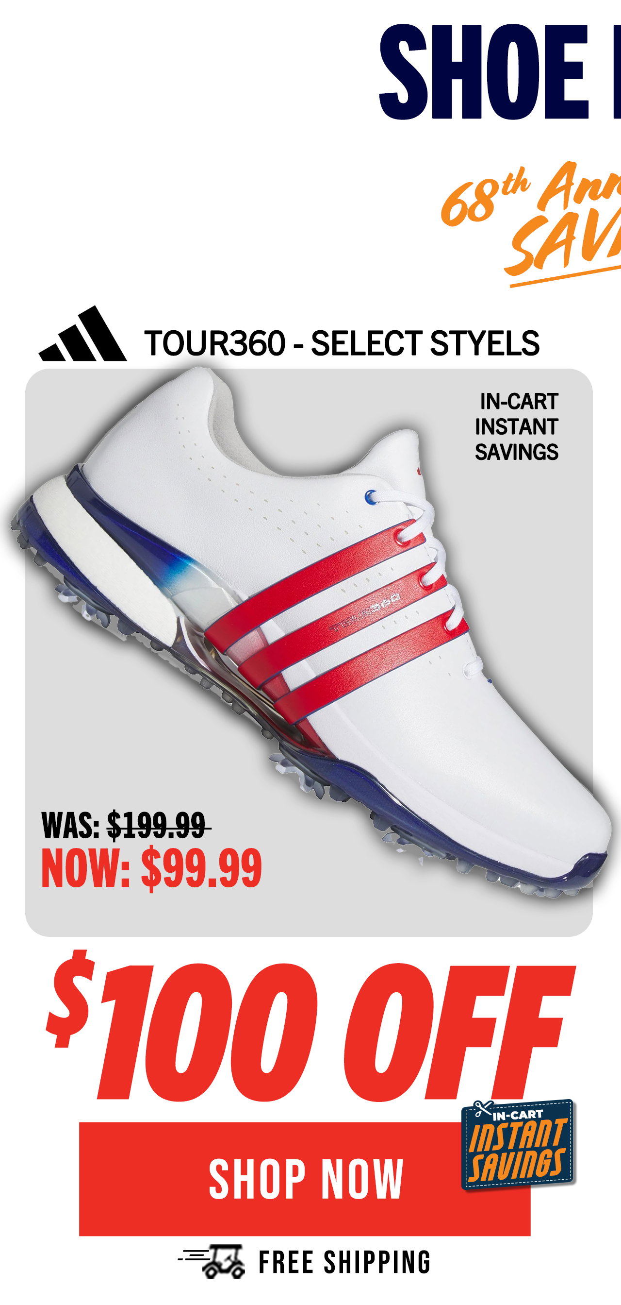 adidas TOUR360 Golf Shoes | $100 OFF
