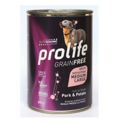 Image of Prolife Adult Maiale e patate 800g umido cane grain free