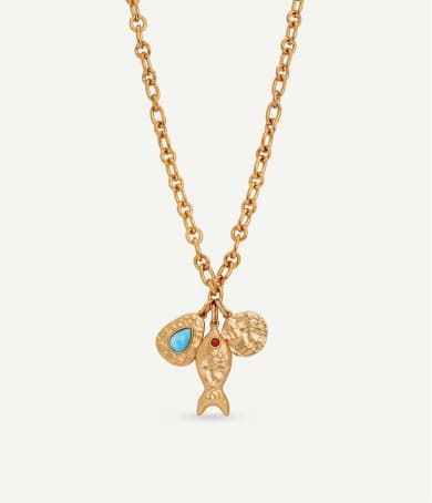Collar eslabones Abisal con piedras semipreciosas