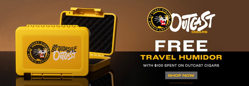 Free Travel Humidor | $100 Outcast Purchase