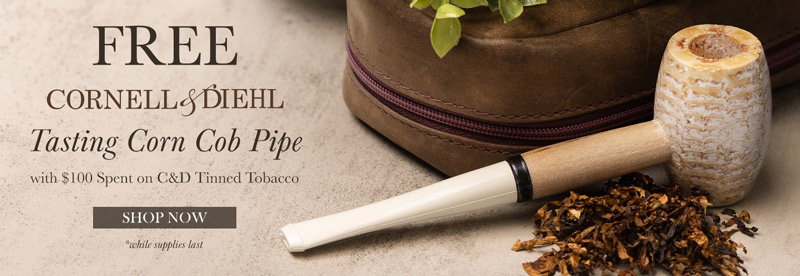 Free C&D Tasting Corn Cob Pipe with $100 Spent on C&D Tins