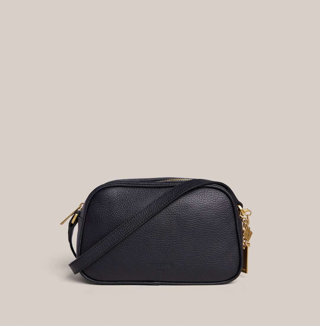 Vera Black Camera Crossbody Bag