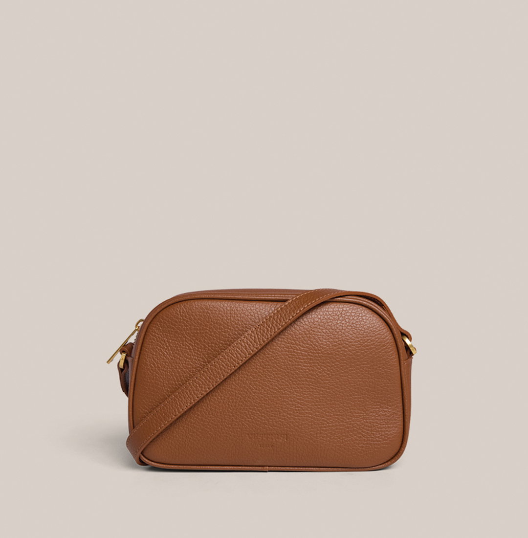 Vera Cognac Camera Crossbody Bag