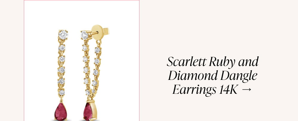 Scarlett Ruby And Diamond Dangle Earrings 14k →