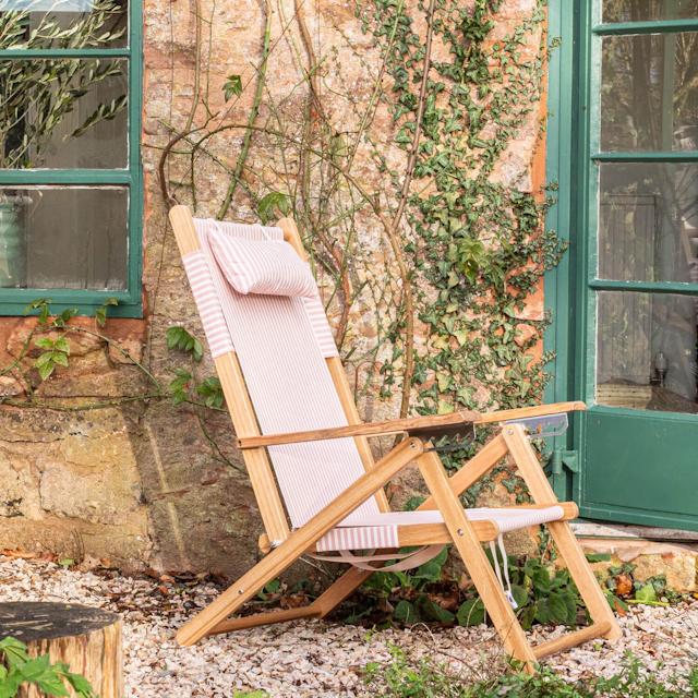Riviera Pink Stripe Deck Chair