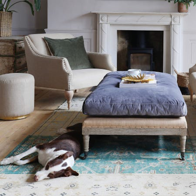Duke Grey Velvet Ottoman