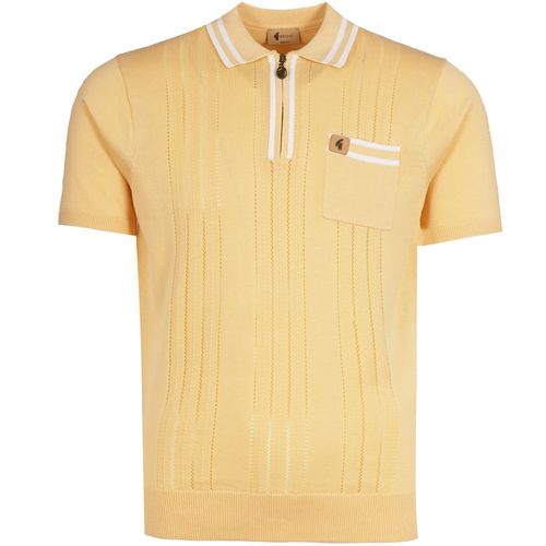 Gabicci Vintage Johnson Knit Polo - Lemon