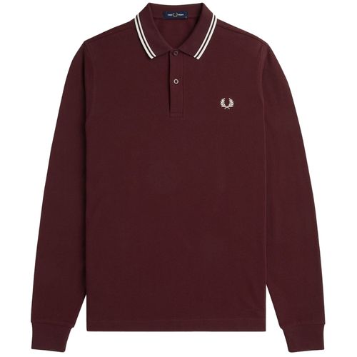 Fred Perry M3636 Twin Tipped Long Sleeve Polo Shirt - Oxblood