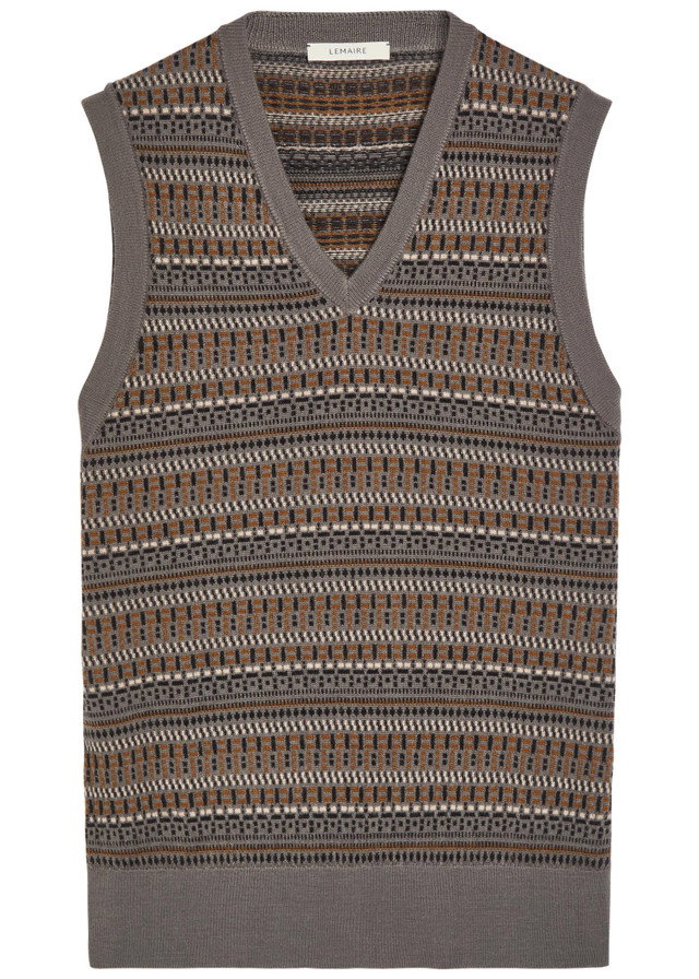LEMAIRE Patterned wool-blend vest