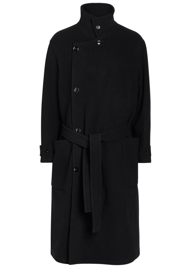 LEMAIRE Belted wool wrap coat