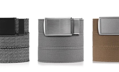 Grey Canvas Belt and Silver Buckle