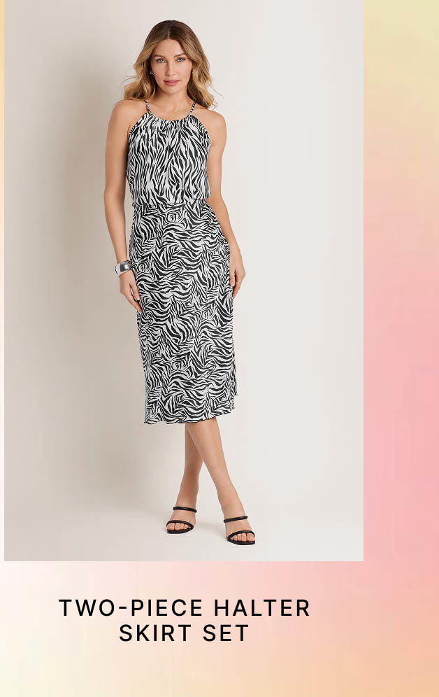 Two-Piece Halter Skirt Set