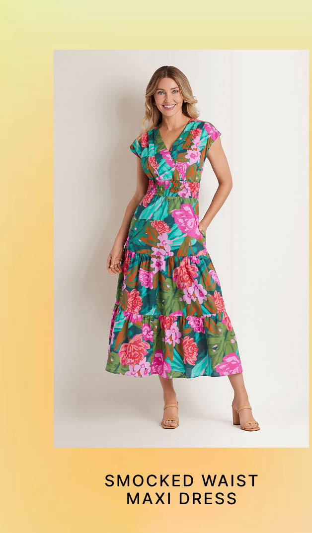 Smocked Waist Maxi Dress