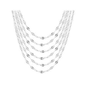 Sterling Silver Twisted Mirror Chain Necklace Set of 6