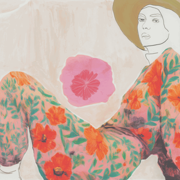 painting of woman floral