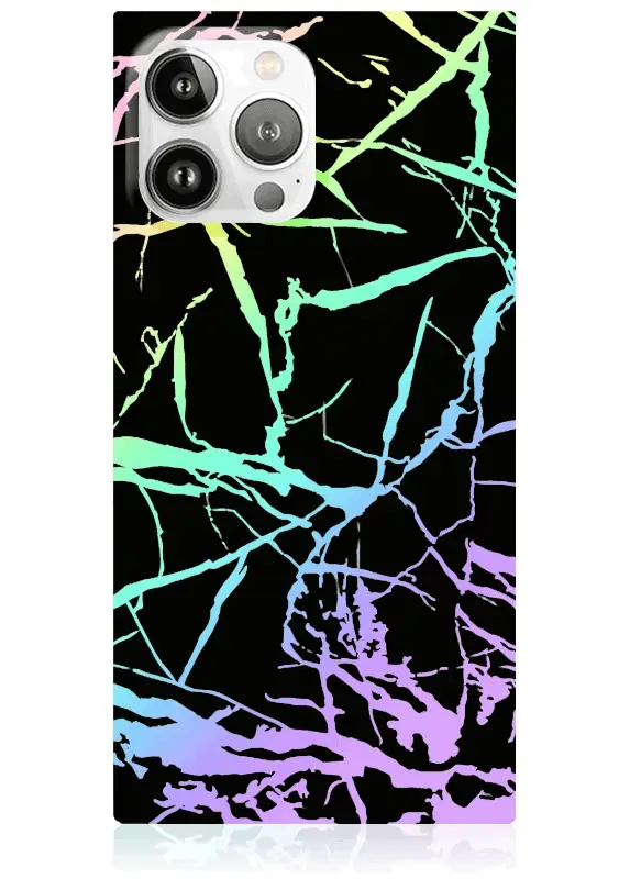Image of SQUARE® Holographic Black Marble iPhone Case