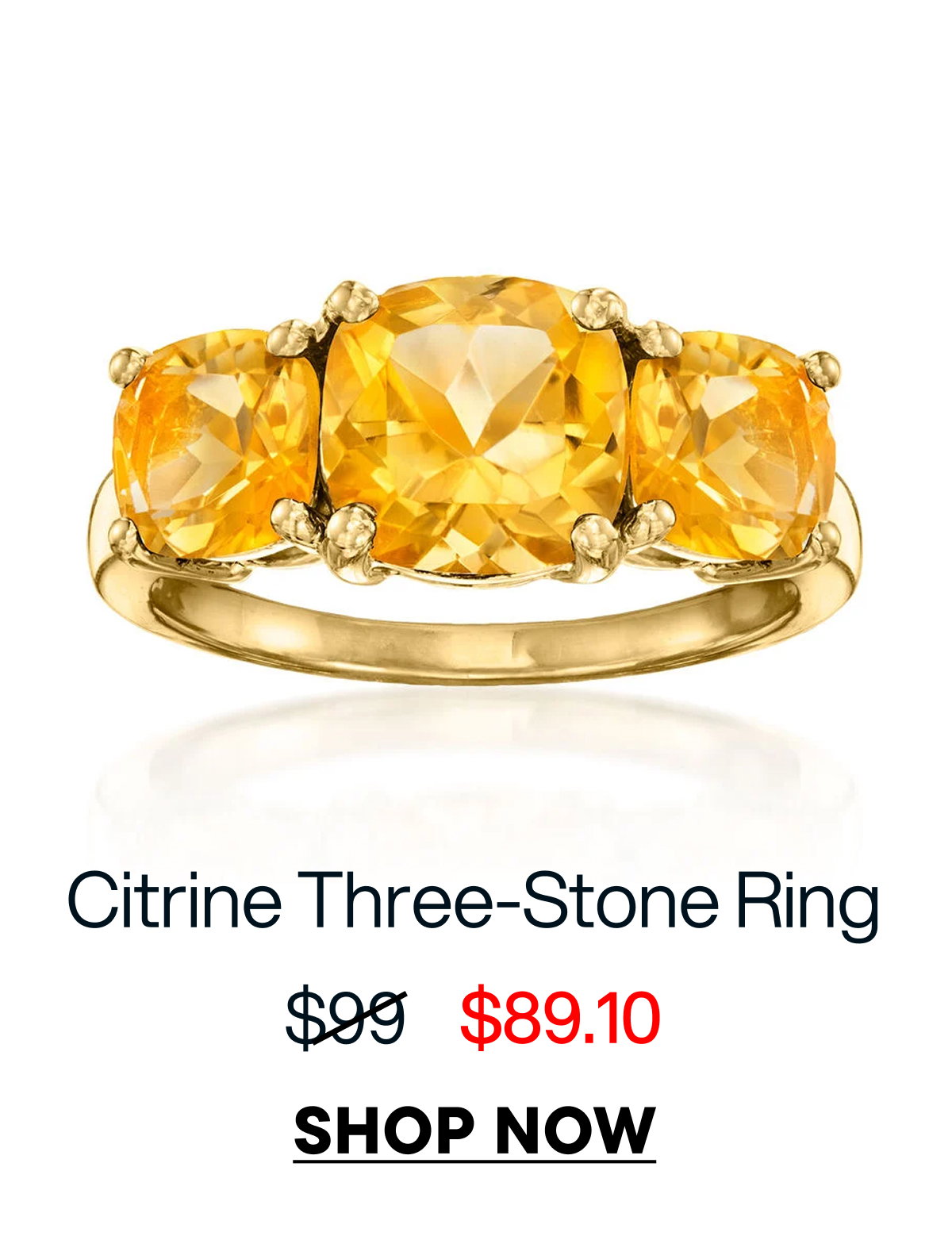 Citrine Three-Stone Ring