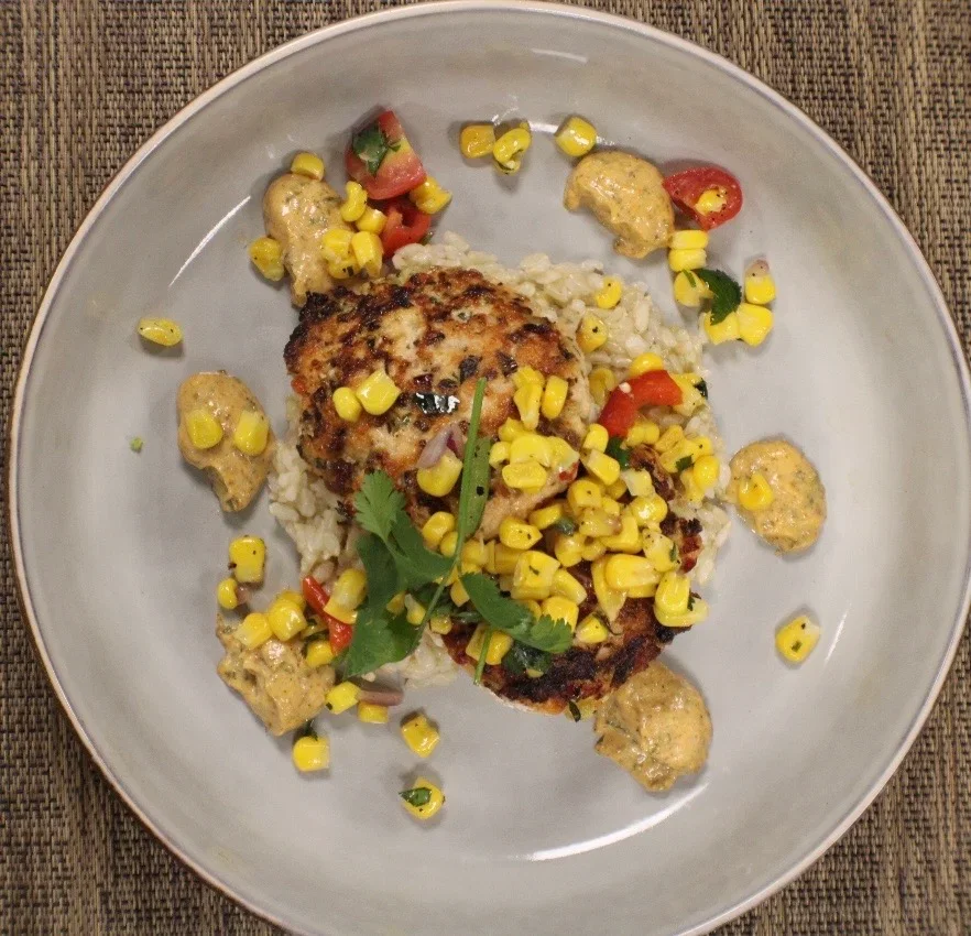 Image of Salmon Cakes with Brown Rice